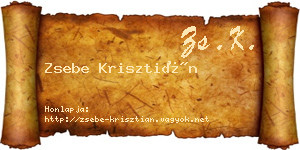 Zsebe Krisztián névjegykártya